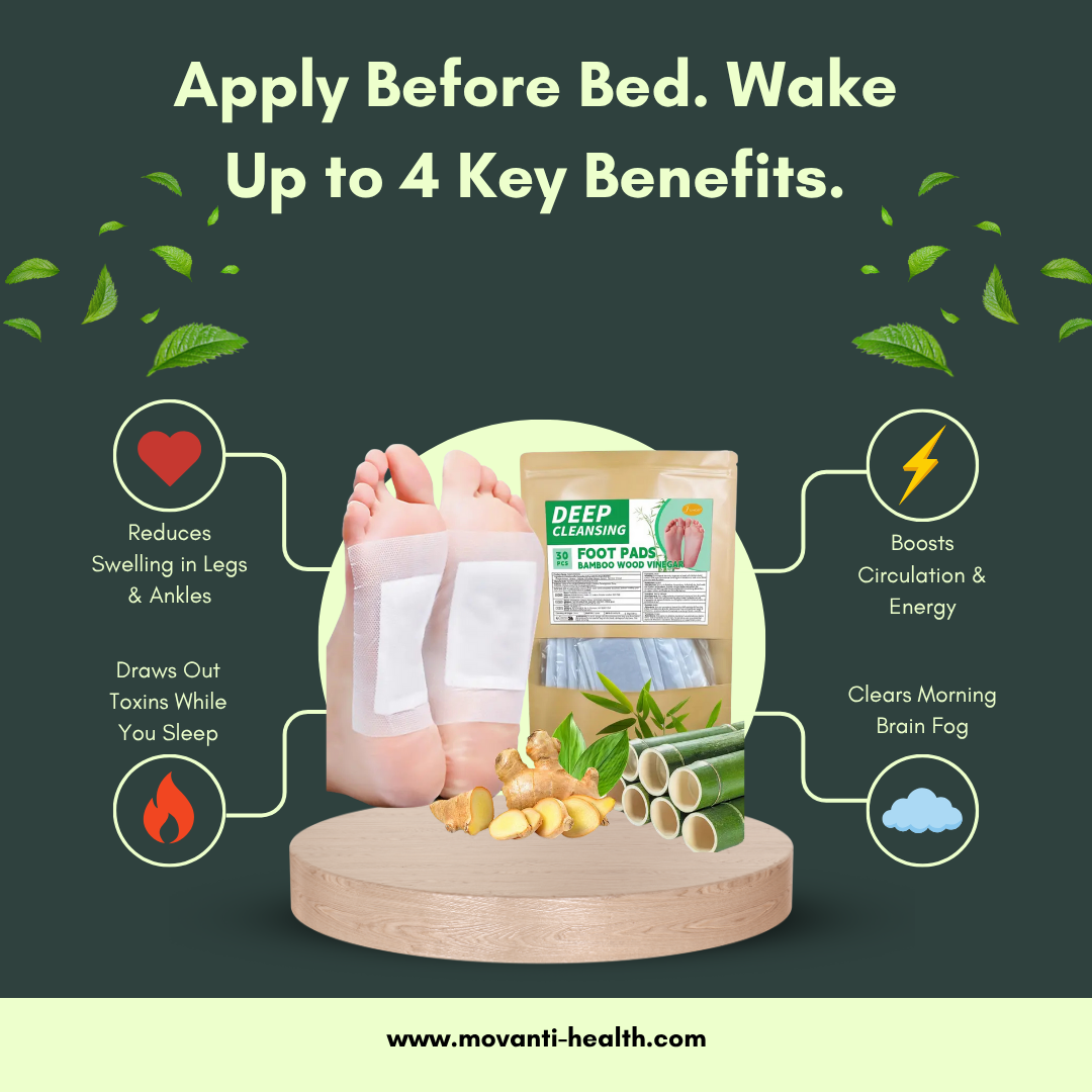 Bamboo Ginger Detox Foot Pads – Overnight Cleansing & Circulation Support